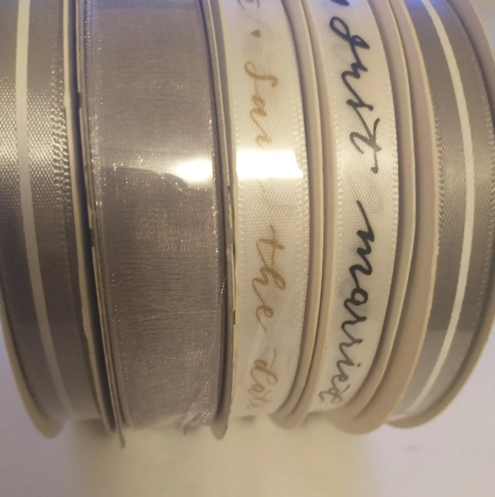 Save the Date Ribbon Decorative Wedding‎ Or Anniversary Crafting Lot Of 5 - 15ft